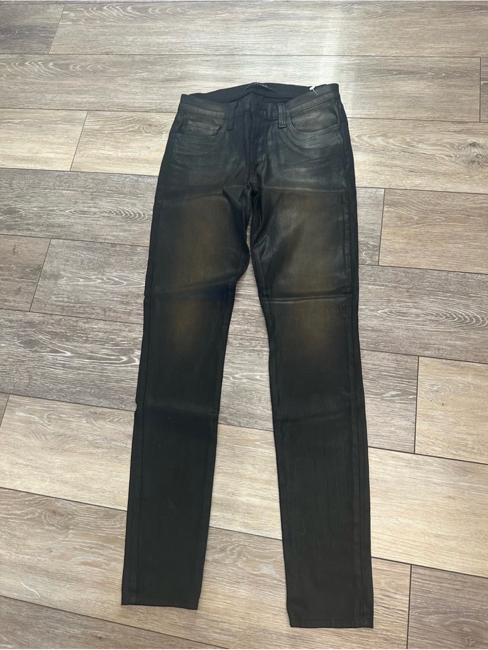 J Brand Coated Denim Jeans-Metallic Gold